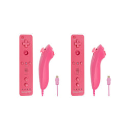 For Nintendo Wii/Wii U Joystick 2 in 1 Wireless Nunchuck Remote Gamepad - red 2set