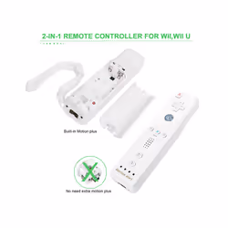 For Nintendo Wii/Wii U Joystick 2 in 1 Wireless Nunchuck Remote Gamepad - white black set
