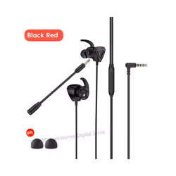 OLAF 3.5mm Wired Headphones Gaming Headset Bass Stereo Gamer Earphones - Black-red