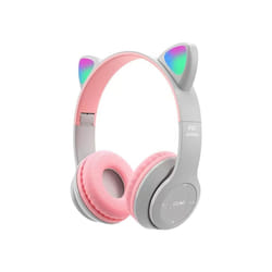 Cute Cat Ear Bluetooth Compatible Headset with LED Wireless Headset Children - GRAY