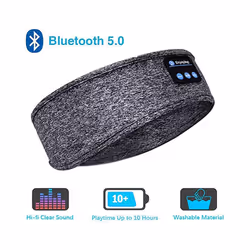 Wireless Sleeping Headband Earphones Bluetooth 5.1 Sports Elastic Scarf - GRAY