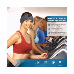 Wireless Sleeping Headband Earphones Bluetooth 5.1 Sports Elastic Scarf - Black