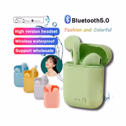 I12 Macaron Bluetooth Headset Matte Sports Binaural Wireless I12tws Bluetooth - Black