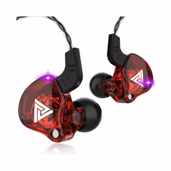 QKZ AK6 HiFi Wired EarphoneRace Sport Headphone Bass Stereo Noise Reduction - Red With mic