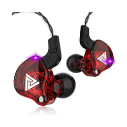 QKZ AK6 HiFi Wired EarphoneRace Sport Headphone Bass Stereo Noise Reduction - Red With mic