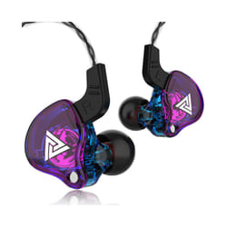 QKZ AK6 HiFi Wired EarphoneRace Sport Headphone Bass Stereo Noise Reduction - Purple With mic