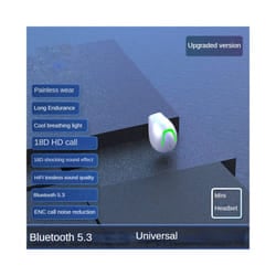 Mini Invisible Headset Bluetooth 5.3 in-ear Earphone TWS Wireless Headphone - White-Single