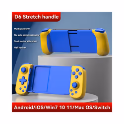D6 Wireless Stretching Extendable Gaming Controller Bluetooth-Compatible - yellow blue