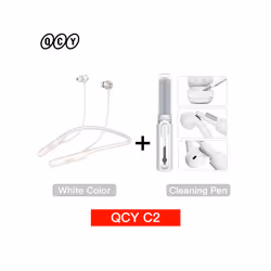 QCY C1 C2 Wireless Headphone Bluetooth 5.2 Magnetic Neckband Earphones - C2 White with pen