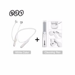 QCY C1 C2 Wireless Headphone Bluetooth 5.2 Magnetic Neckband Earphones - C1White with pen