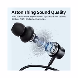 QCY C1 C2 Wireless Headphone Bluetooth 5.2 Magnetic Neckband Earphones - C1 Black