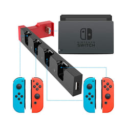 for Nintendo Switch JoyCon Charging Dock Hub USB Controller Charger Dock - Red Black