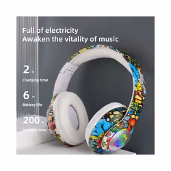Wireless Headsets Bluetooth Headphones HIFI 3D Stereo Earbuds with Mic - White