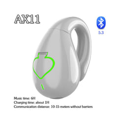 AX11 Bone Conduction Wireless Headphones IPX5 Waterproof Single Ear Clip - White