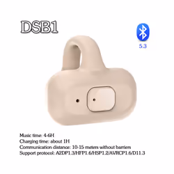 AX11 Bone Conduction Wireless Headphones IPX5 Waterproof Single Ear Clip - Beige