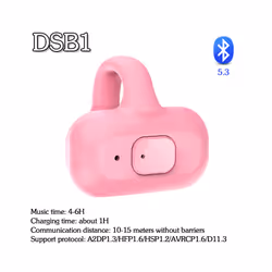 AX11 Bone Conduction Wireless Headphones IPX5 Waterproof Single Ear Clip - Pink