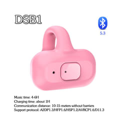 AX11 Bone Conduction Wireless Headphones IPX5 Waterproof Single Ear Clip - Pink