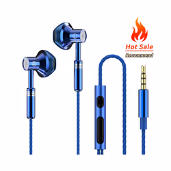 2023 New TWS 9D Stereo Earphones Gamers Headset In-ear Wired Headphone - Blue