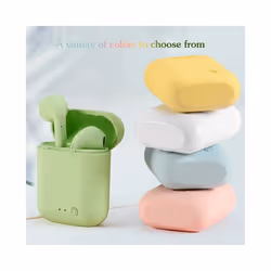 New I12 TWS Macaron Earphones Wireless Bluetooth 5.0 Matte Sport Sport - WHITE