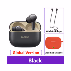 New Realme Buds T300 True Wireless Earphone 30dB Active Noise Cancelling - GL Black n Red