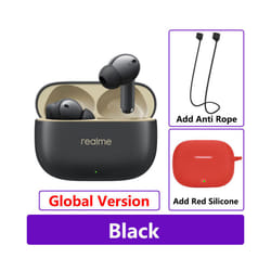 New Realme Buds T300 True Wireless Earphone 30dB Active Noise Cancelling - GL Black n Red