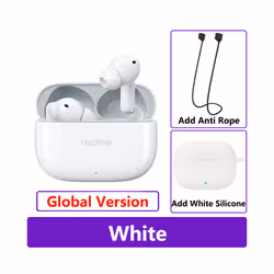New Realme Buds T300 True Wireless Earphone 30dB Active Noise Cancelling - GL White n White