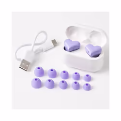 New Wireless Bluetooth Headphones Heart Shaped Earphones woman Earphone - purple