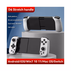 D6 Wireless Gamepad Stretching Extendable Gaming Controller Bluetooth - White black