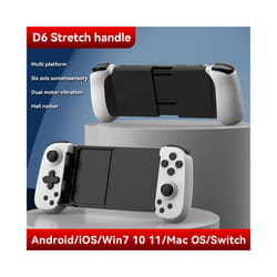 D6 Wireless Gamepad Stretching Extendable Gaming Controller Bluetooth - White black