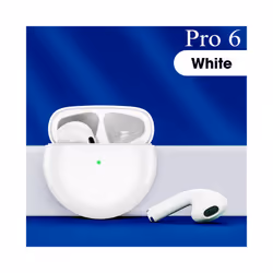 Air Pro 6 TWS Bluetooth Earphone Wireless Headphone HiFi Bass Game Headset - White