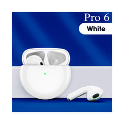 Air Pro 6 TWS Bluetooth Earphone Wireless Headphone HiFi Bass Game Headset - White