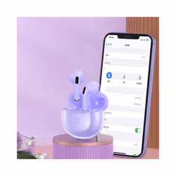 Air Pro 6 TWS Bluetooth Earphone Wireless Headphone HiFi Bass Game Headset - purple
