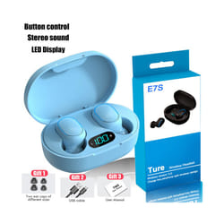 E7S Wireless Bluetooth Earphones Earset Stereo Headphones Sport Noise - Blue