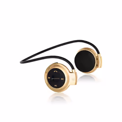 Sport Wireless Bluetooth-compatib Headphones Stereo Earphones Mp3 Music - Gold