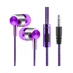 3.5mm In-Ear Stereo Earbuds Earphone Wired Nylon Weave Cable Earphone - Style A