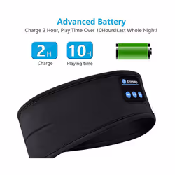 Wireless Bluetooth Headset Sports Sleep Headband Eye Mask Fone Bluetooth - Black