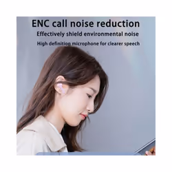 BT30 ENC Noise Canceling Wireless Bluetooth Earbuds HiFi Stereo Headphones - WHITE