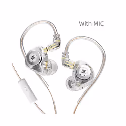 KZ EDX Pro Hybrid Technology HIFI In Ear Earphones Wired Headphones Bass - Clear White with Mic