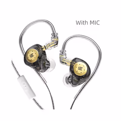 KZ EDX Pro Hybrid Technology HIFI In Ear Earphones Wired Headphones Bass - Clear Black with Mic