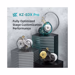 KZ EDX Pro Hybrid Technology HIFI In Ear Earphones Wired Headphones Bass - Clear Cyan NO MIC