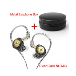 KZ EDX Pro Hybrid Technology HIFI In Ear Earphones Wired Headphones Bass - Black NO MIC add BOx