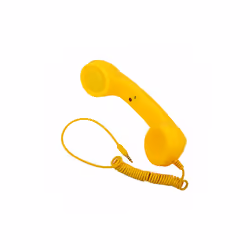 3.5mm Universal Phone Telephone Radiation-proof Receivers Cellphone Handset - Yellow