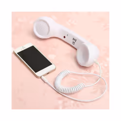 3.5mm Universal Phone Telephone Radiation-proof Receivers Cellphone Handset - White