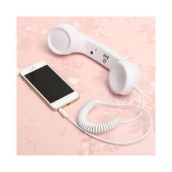 3.5mm Universal Phone Telephone Radiation-proof Receivers Cellphone Handset - White