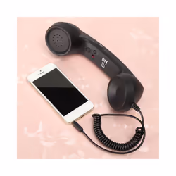 3.5mm Universal Phone Telephone Radiation-proof Receivers Cellphone Handset - Black