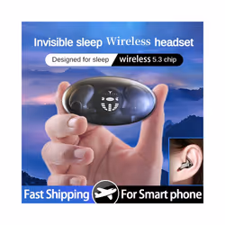 Sleep Invisible Stereo Headset IPX5 Waterproof Wireless Bluetooth Earphone - Black
