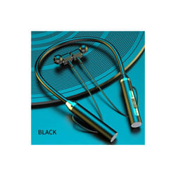 Wireless Headphones Bluetooth Neckband Magnetic Earphones Sport Running - Black