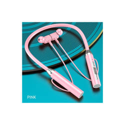 Wireless Headphones Bluetooth Neckband Magnetic Earphones Sport Running - Pink