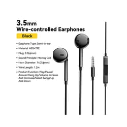 Essager 3.5mm Wired Headphones In Ear Headset Wired Earphones with Microphone - Black