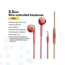 Essager 3.5mm Wired Headphones In Ear Headset Wired Earphones with Microphone - Red
